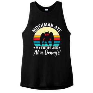 Mothman Ate My Entire Ass Mothman Cryptid Ladies PosiCharge Tri-Blend Wicking Tank