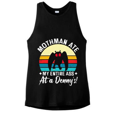 Mothman Ate My Entire Ass Mothman Cryptid Ladies PosiCharge Tri-Blend Wicking Tank