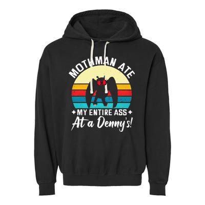 Mothman Ate My Entire Ass Mothman Cryptid Garment-Dyed Fleece Hoodie