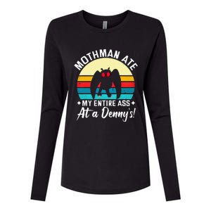 Mothman Ate My Entire Ass Mothman Cryptid Womens Cotton Relaxed Long Sleeve T-Shirt