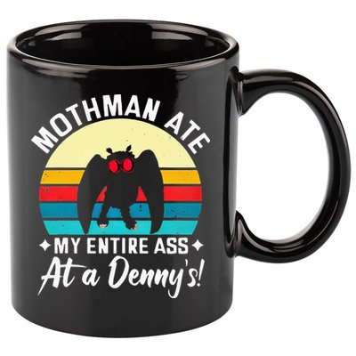 Mothman Ate My Entire Ass Mothman Cryptid 11oz C Handle Ceramic Mug