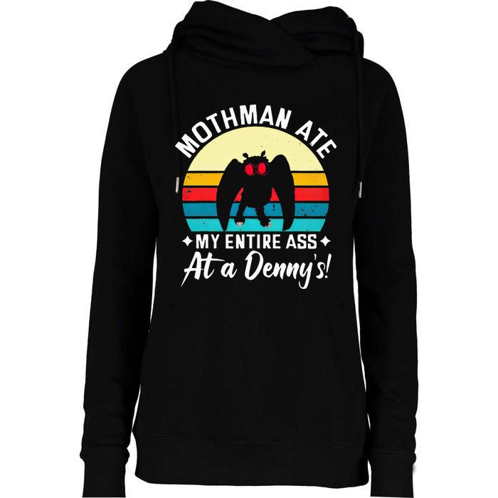 Mothman Ate My Entire Ass Mothman Cryptid Womens Funnel Neck Pullover Hood