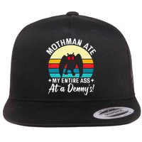Mothman Ate My Entire Ass Mothman Cryptid Flat Bill Trucker Hat