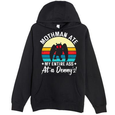 Mothman Ate My Entire Ass Mothman Cryptid Premium Pullover Hoodie