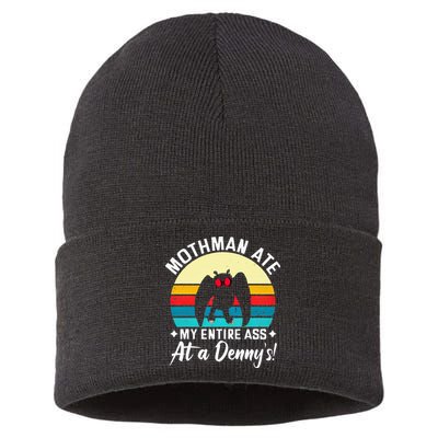 Mothman Ate My Entire Ass Mothman Cryptid Sustainable Knit Beanie