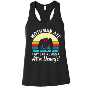 Mothman Ate My Entire Ass Mothman Cryptid Women's Racerback Tank