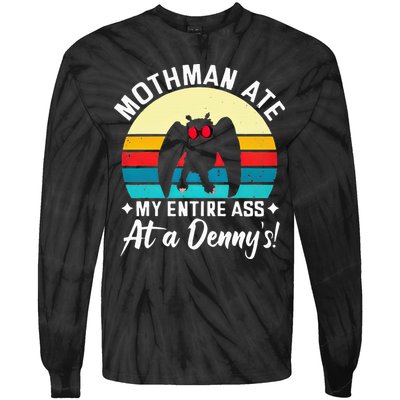 Mothman Ate My Entire Ass Mothman Cryptid Tie-Dye Long Sleeve Shirt