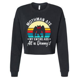 Mothman Ate My Entire Ass Mothman Cryptid Cropped Pullover Crew