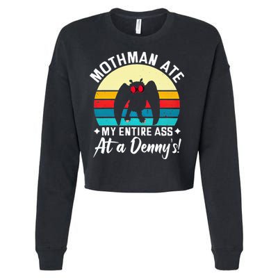 Mothman Ate My Entire Ass Mothman Cryptid Cropped Pullover Crew
