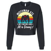Mothman Ate My Entire Ass Mothman Cryptid Cropped Pullover Crew
