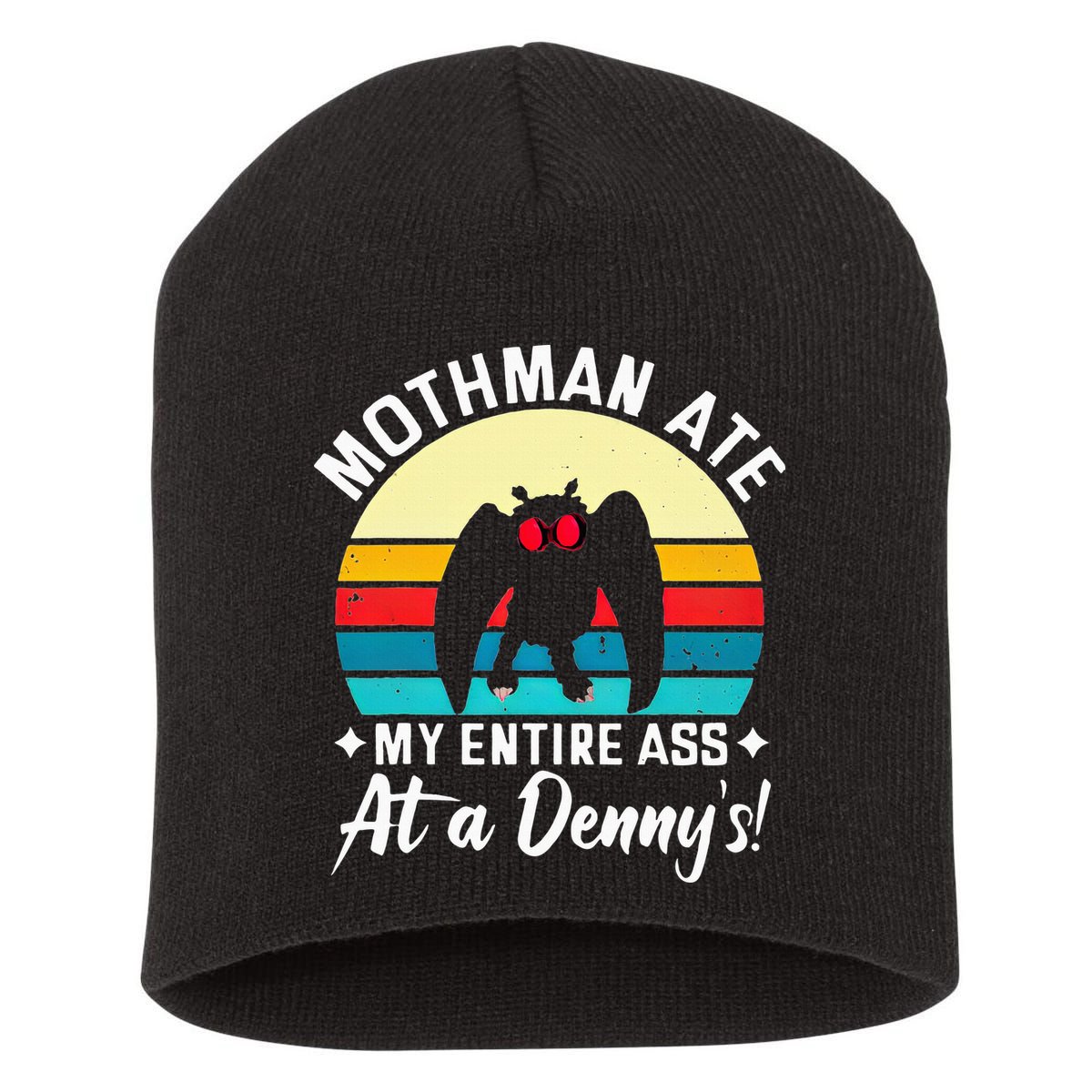 Mothman Ate My Entire Ass Mothman Cryptid Short Acrylic Beanie