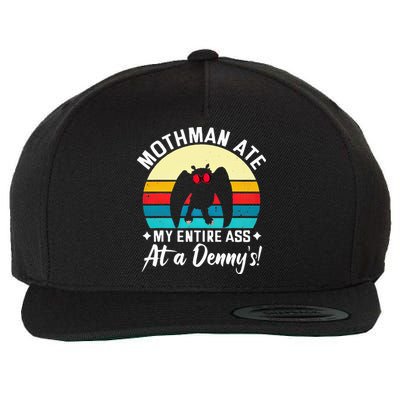 Mothman Ate My Entire Ass Mothman Cryptid Wool Snapback Cap