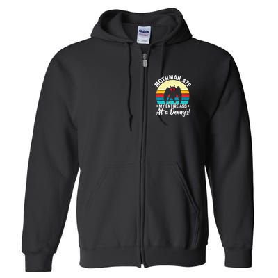 Mothman Ate My Entire Ass Mothman Cryptid Full Zip Hoodie