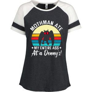 Mothman Ate My Entire Ass Mothman Cryptid Enza Ladies Jersey Colorblock Tee