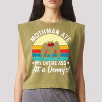 Mothman Ate My Entire Ass Mothman Cryptid Garment-Dyed Women's Muscle Tee