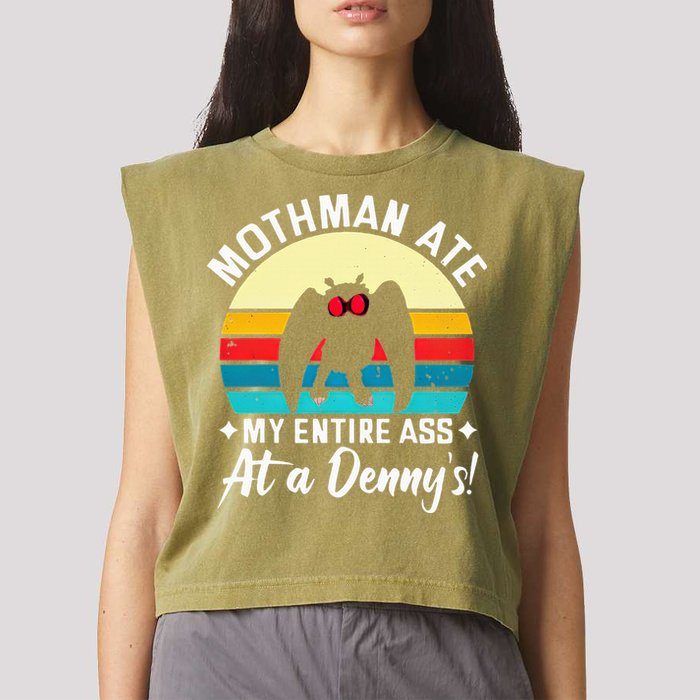 Mothman Ate My Entire Ass Mothman Cryptid Garment-Dyed Women's Muscle Tee