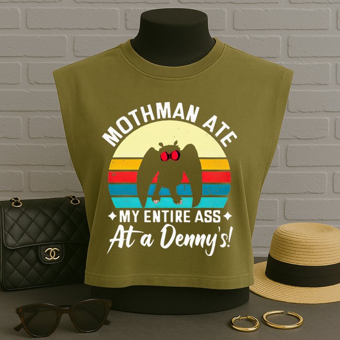 Mothman Ate My Entire Ass Mothman Cryptid Garment-Dyed Women's Muscle Tee