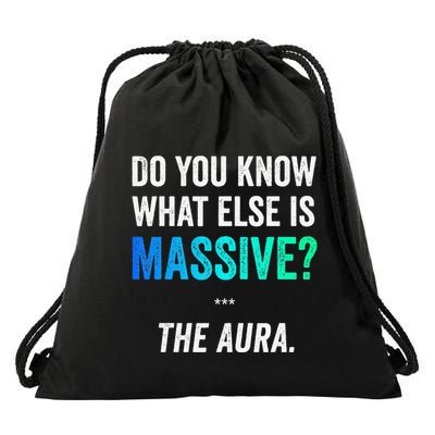 Massive Aura Meme Funny Gen Z Slang Gaming Meme Aura Drawstring Bag