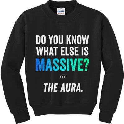 Massive Aura Meme Funny Gen Z Slang Gaming Meme Aura Kids Sweatshirt