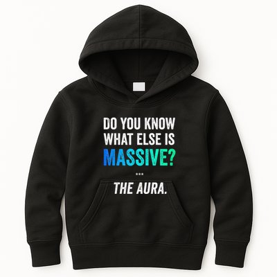 Massive Aura Meme Funny Gen Z Slang Gaming Meme Aura Kids Hoodie