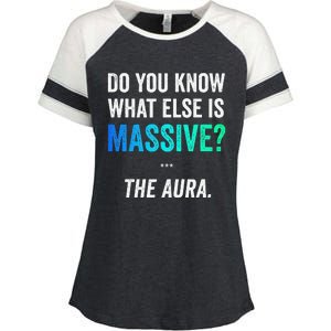 Massive Aura Meme Funny Gen Z Slang Gaming Meme Aura Enza Ladies Jersey Colorblock Tee