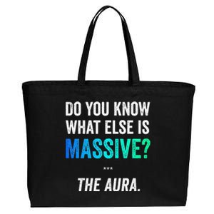 Massive Aura Meme Funny Gen Z Slang Gaming Meme Aura Cotton Canvas Jumbo Tote