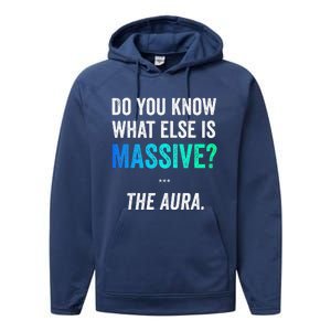 Massive Aura Meme Funny Gen Z Slang Gaming Meme Aura Performance Fleece Hoodie