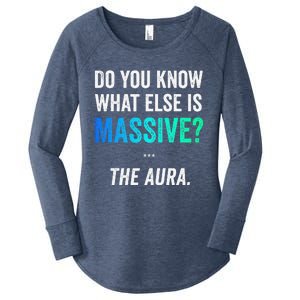 Massive Aura Meme Funny Gen Z Slang Gaming Meme Aura Women's Perfect Tri Tunic Long Sleeve Shirt