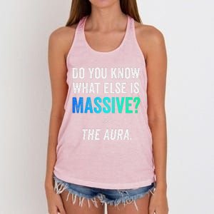 Massive Aura Meme Funny Gen Z Slang Gaming Meme Aura Women's Knotted Racerback Tank