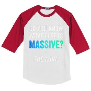 Massive Aura Meme Funny Gen Z Slang Gaming Meme Aura Kids Colorblock Raglan Jersey