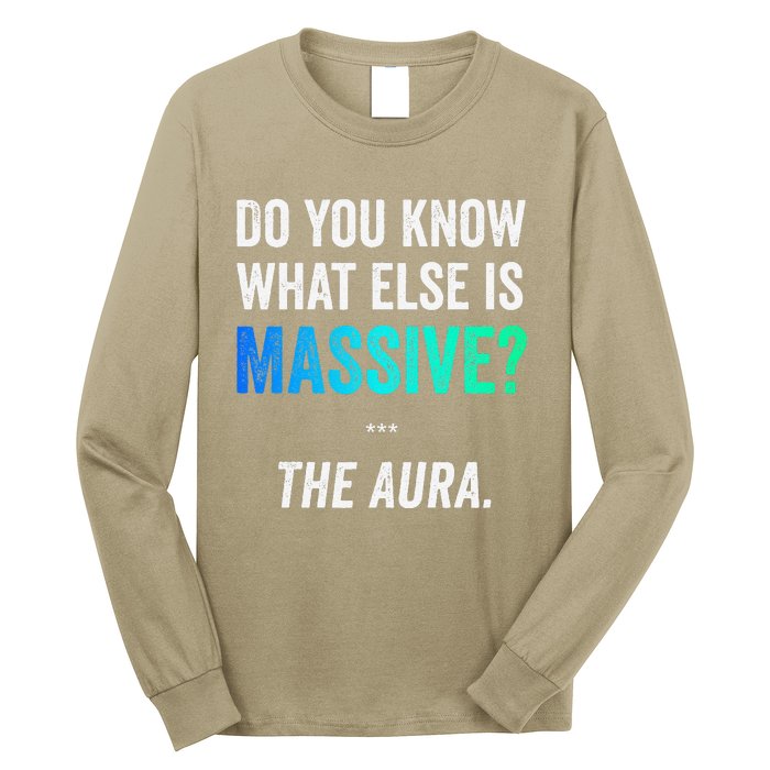 Massive Aura Meme Funny Gen Z Slang Gaming Meme Aura Long Sleeve Shirt