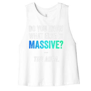 Massive Aura Meme Funny Gen Z Slang Gaming Meme Aura Women's Racerback Cropped Tank