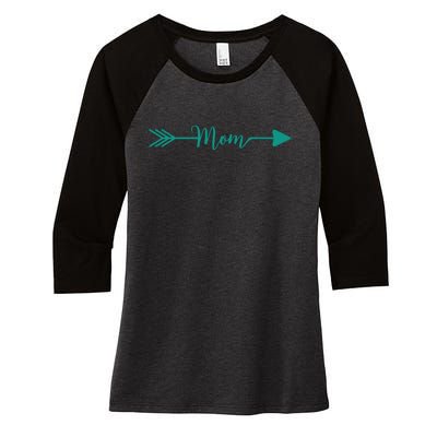 Mom Arrow Women's Tri-Blend 3/4-Sleeve Raglan Shirt