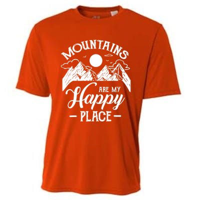 Mountains Are My Happy Place Hiking Lover Gift Funny Gift Cooling Performance Crew T-Shirt