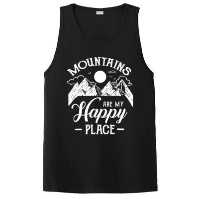 Mountains Are My Happy Place Hiking Lover Gift Funny Gift PosiCharge Competitor Tank