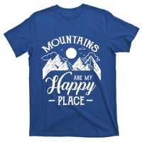 Mountains Are My Happy Place Hiking Lover Gift Funny Gift T-Shirt