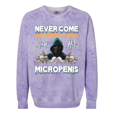 Man And Micropenis Funny Cringe Weird Stupid Meme Hilarious Colorblast Crewneck Sweatshirt