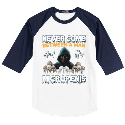 Man And Micropenis Funny Cringe Weird Stupid Meme Hilarious Baseball Sleeve Shirt