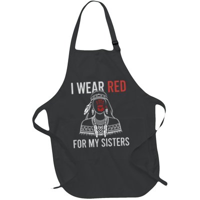 Missing and murdered indigenous women i wear red for my sisters Full-Length Apron With Pockets