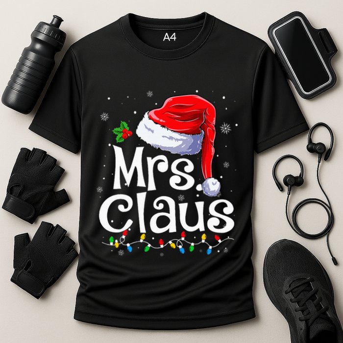 Mr and Mrs Claus Couples Matching xmas Pajamas Santa  Cooling Performance Crew T-Shirt