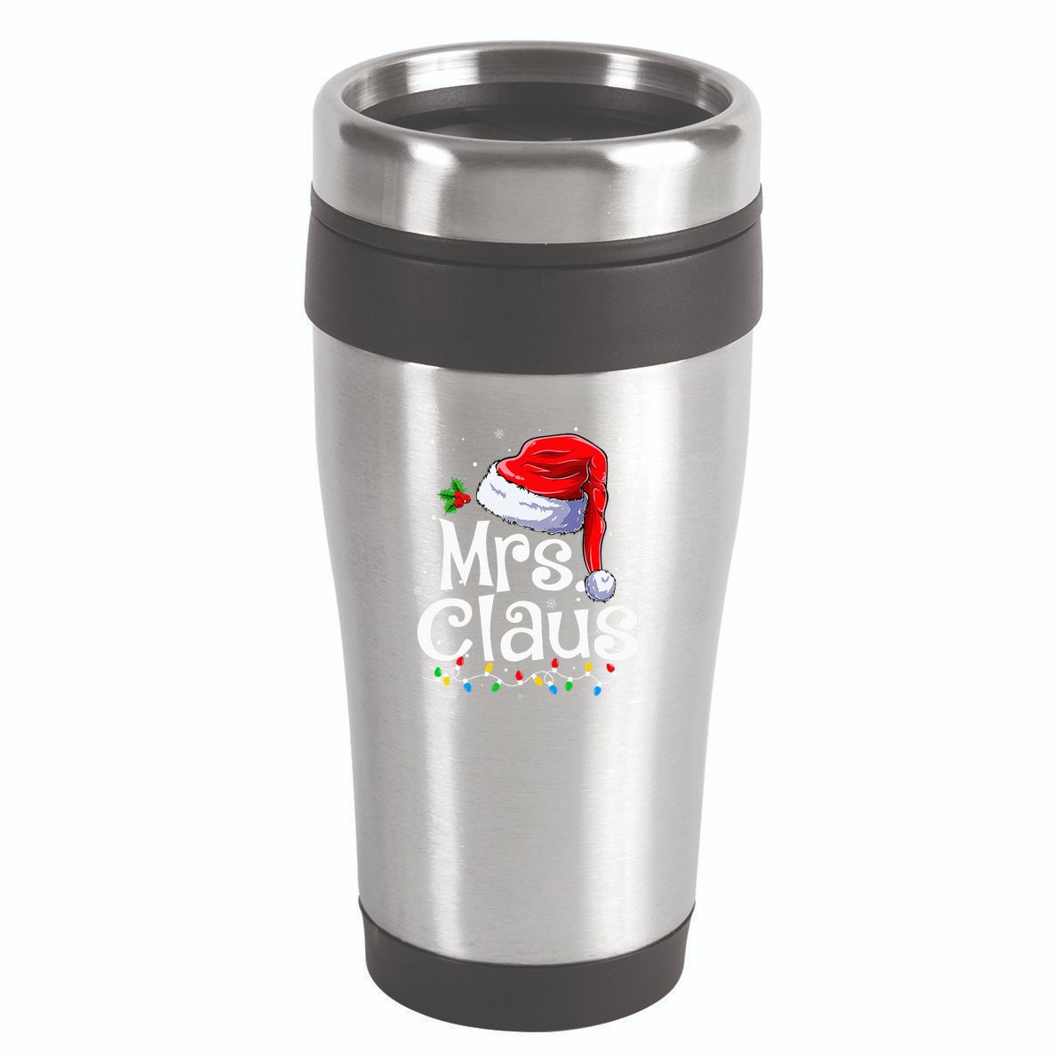 Mr and Mrs Claus Couples Matching xmas Pajamas Santa  16oz Travel Tumbler