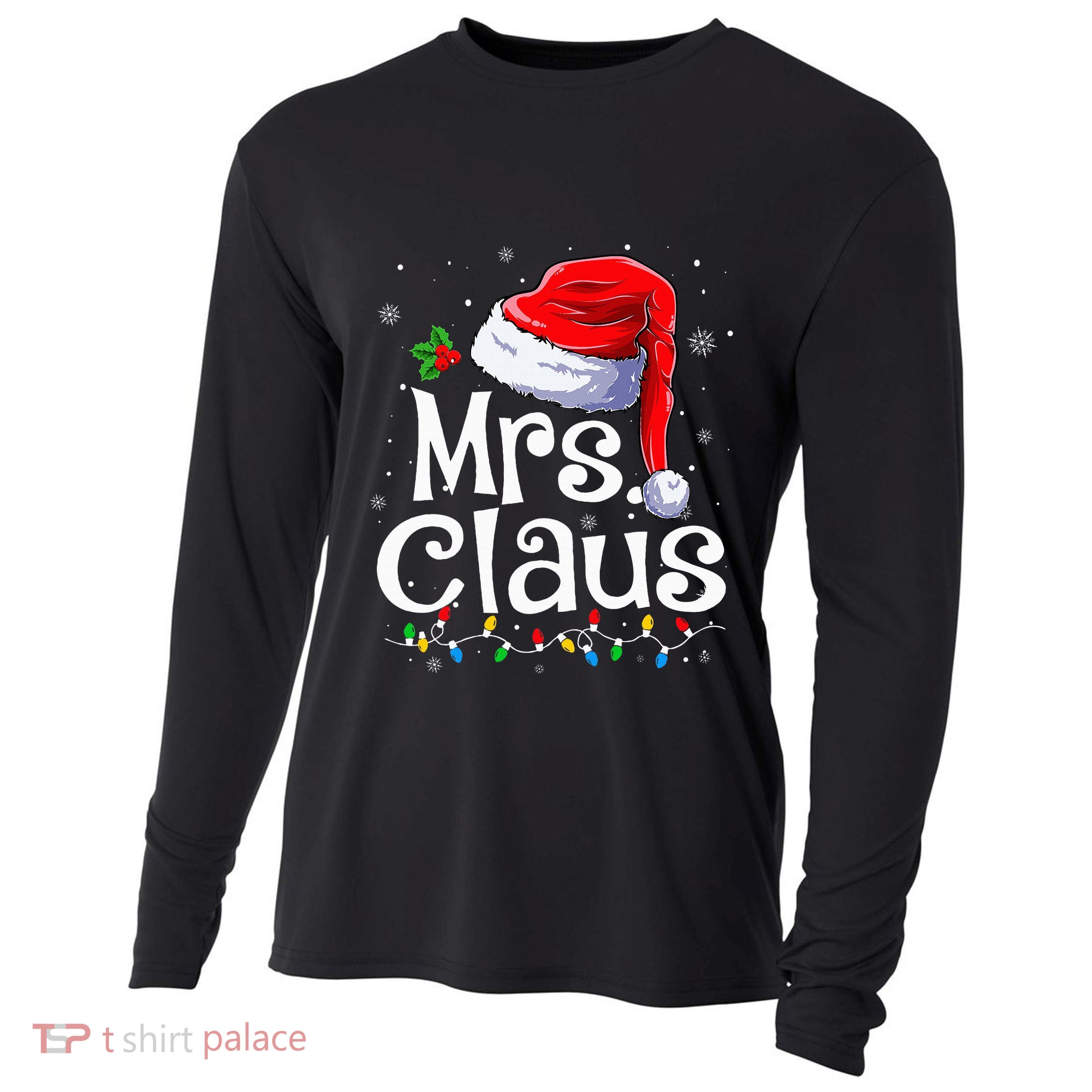 Mr and Mrs Claus Couples Matching xmas Pajamas Santa  Cooling Performance Long Sleeve Crew