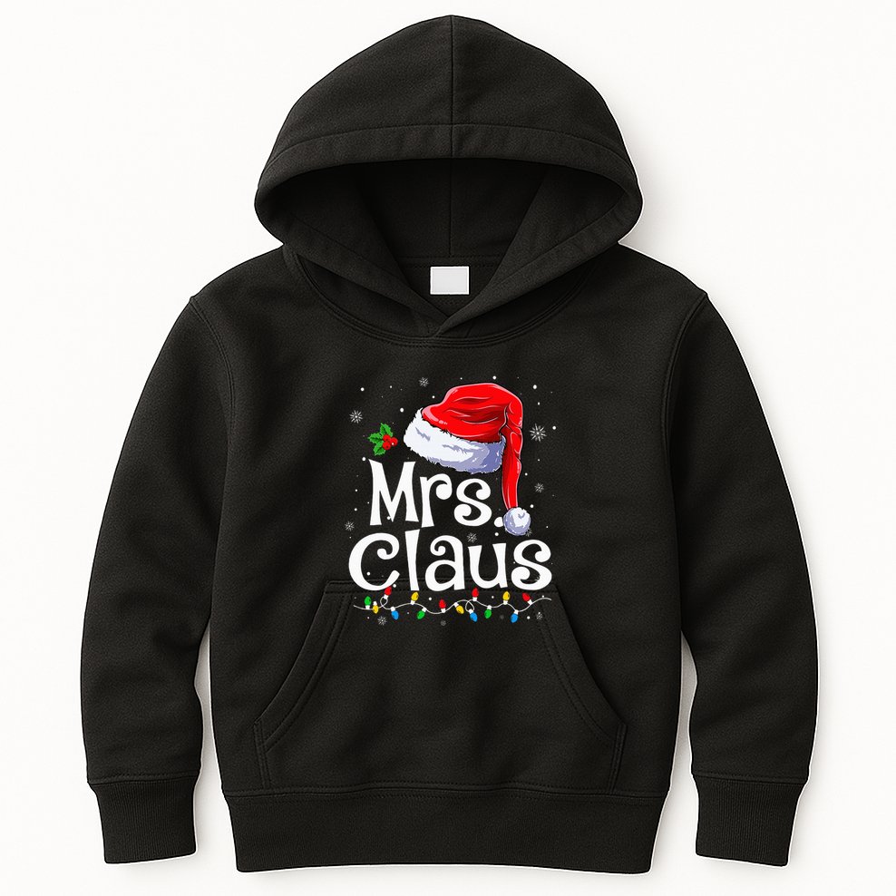 Mr and Mrs Claus Couples Matching xmas Pajamas Santa  Kids Hoodie
