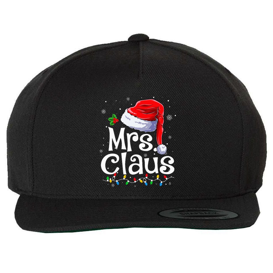 Mr and Mrs Claus Couples Matching xmas Pajamas Santa  Wool Snapback Cap