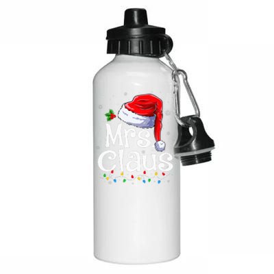 Mr and Mrs Claus Couples Matching xmas Pajamas Santa  Aluminum Water Bottle 