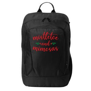 Mistletoe And Mimosas Cute Christmas Holiday Funny Mom Gift City Backpack