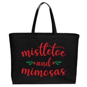 Mistletoe And Mimosas Cute Christmas Holiday Funny Mom Gift Cotton Canvas Jumbo Tote