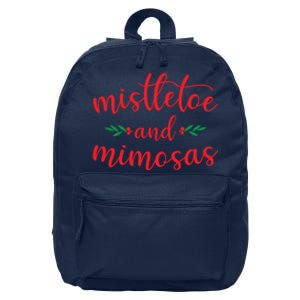 Mistletoe And Mimosas Cute Christmas Holiday Funny Mom Gift 16 in Basic Backpack