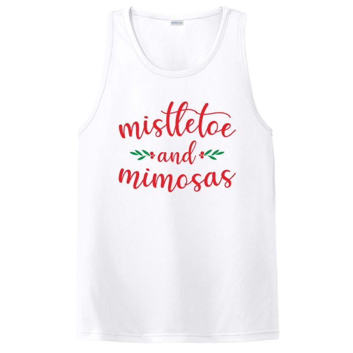 Mistletoe And Mimosas Cute Christmas Holiday Funny Mom Gift PosiCharge Competitor Tank