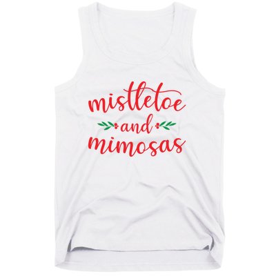 Mistletoe And Mimosas Cute Christmas Holiday Funny Mom Gift Tank Top